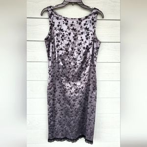 CDC Blue Sheen & Black Dress, Size 10